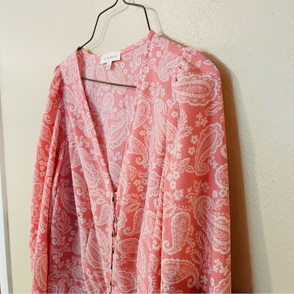 NWT Pink Tie Front Blouse - Picture 5 of 7